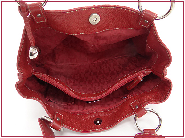 安い，新作 1円 本物 フルラ レザー トートバッグ 赤系 保存袋付き