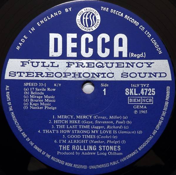 ☆ROLLING STONES☆OUT OF OUR HEADS UK-EXPORT輸出仕様SKL 4725