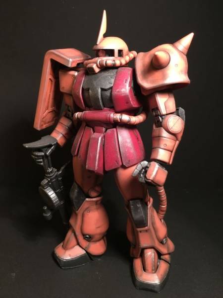 MG 1/100 シャア専用ザクⅡ 完成品 素人塗装 おまけ付属