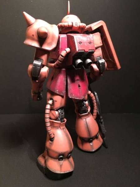 MG 1/100 シャア専用ザクⅡ 完成品 素人塗装 おまけ付属