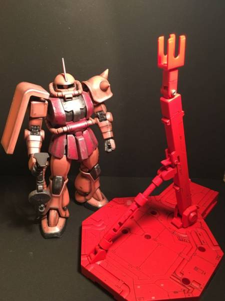MG 1/100 シャア専用ザクⅡ 完成品 素人塗装 おまけ付属