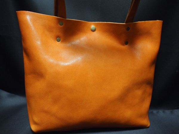 ハンドメイド国産本革鞄ヌメ革H★CレザートートバッグCAM552
