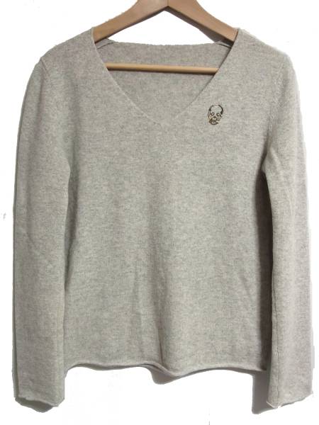 ルシアンペラフィネ 迷彩 スカル 刺繍 カシミヤ ニット M