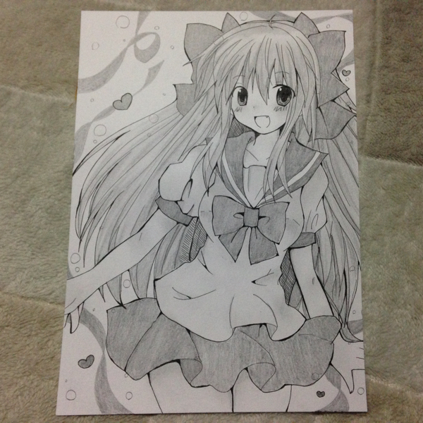 同人手描きイラスト 元気な制服姿の女の子 ペン鉛筆 手描きイラスト 売買されたオークション情報 Yahooの商品情報をアーカイブ公開 オークファン Aucfan Com
