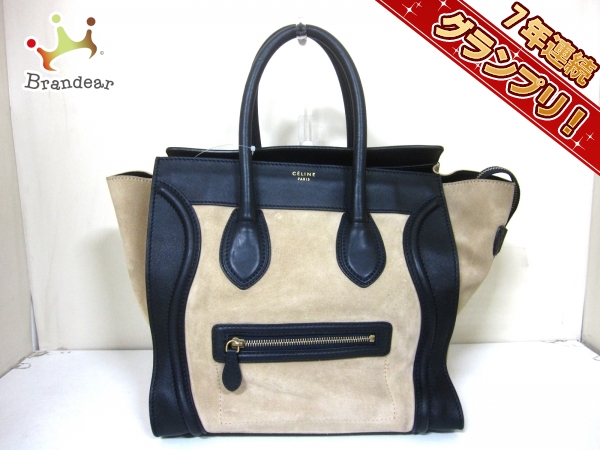 セリーヌ ハンドバッグ ラゲージミニショッパー ベージュ×黒