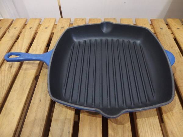 廃盤ブルー LE CREUSET ルクルーゼ スキレット グリルパン！ LE