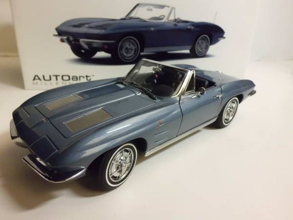 限定1/18 シボレーコルベット1963コンバーチブル シルバーブルー