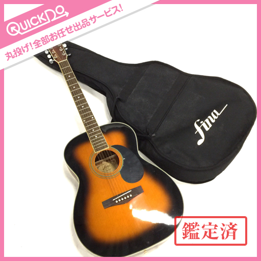 fina アコースティックギター　FF20TS 1円 fina フィナ アコースティックギター FF20TS ケース付(本体)｜売買