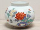 酒井田柿右衛門 色絵 壺 花瓶 文化瓶 花柄 茶道具