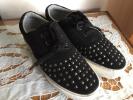 新品 ノーネーム 黒スタッズデッキシューズ 39