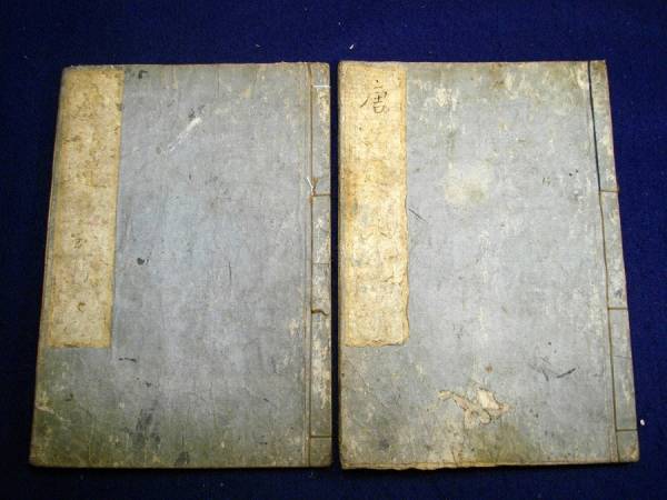 ★Y35和本江戸期木版本「唐詩選画本」2冊高田円乗絵入古書