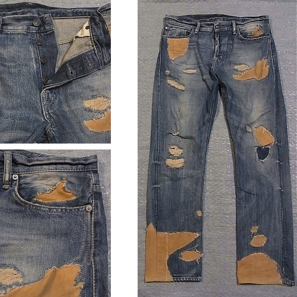 ラルフローレン　加工ジーンズ　Ｗ３３　パッチ加工　パンツ