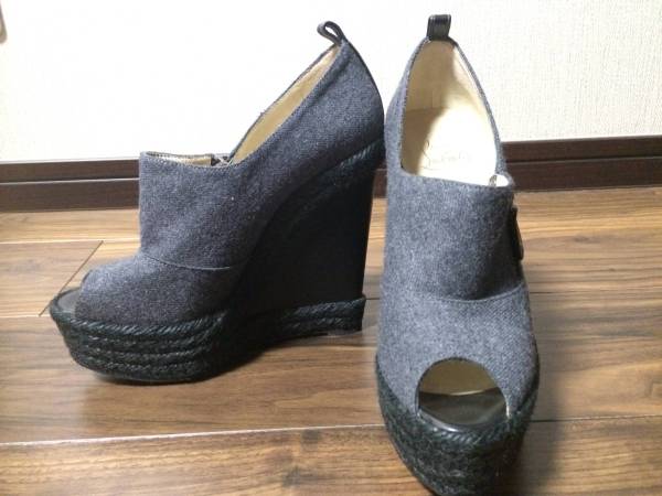 ルブタンウェッジサンダルブーティ37美品ジミーエスパドリーユ