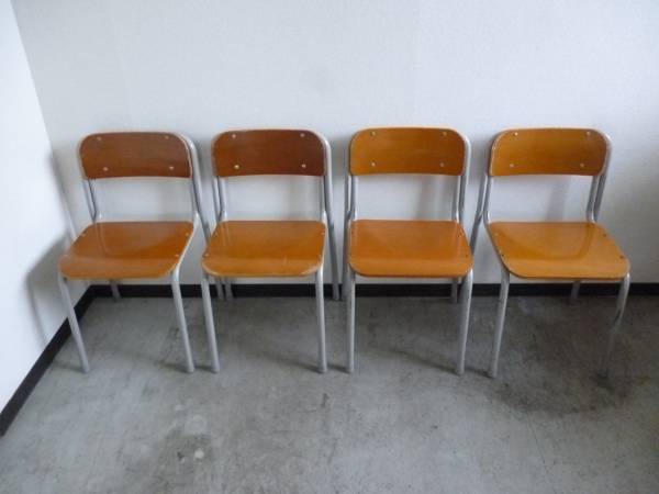 小学校の椅子★4脚まとめて★なつかし学校イス★sapporo