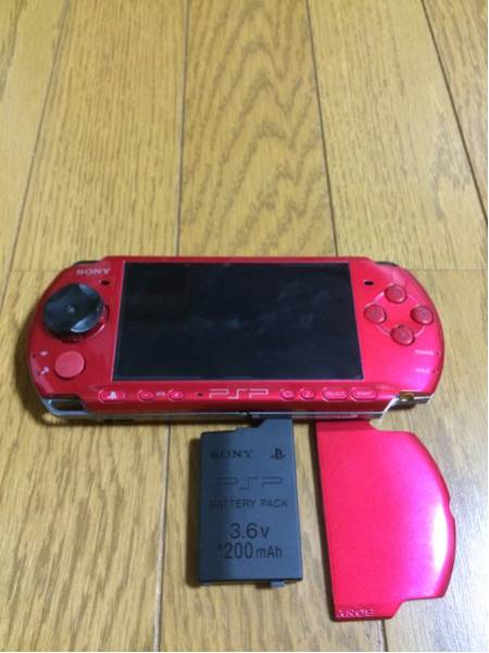 中古 PSP3000本体 ブラック×レッド バッテリー付属