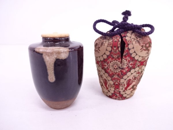 1893/○ 円乗坊肩衡写 渡辺伸治 象牙蓋 仕覆 茶道具 円乗坊肩衝写 茶入