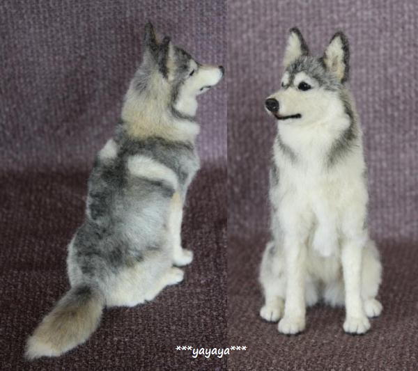 yayaya*** 羊毛フェルト シベリアン ハスキー(羊毛フェルト)｜売買され