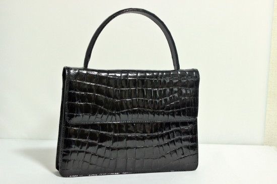 100%新品，SALE 美品☆ RODANIA ロダニア クロコダイル革バッグ 黒