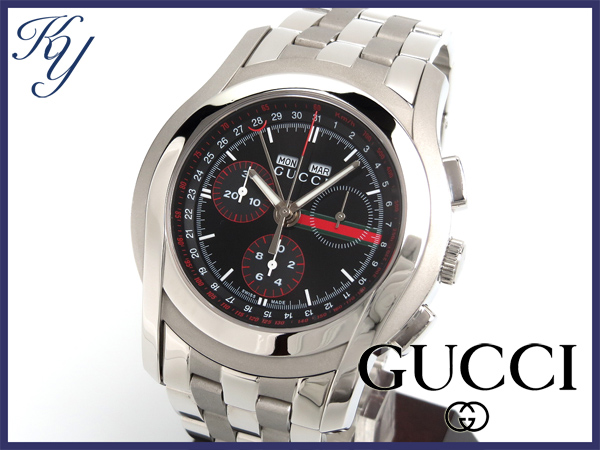 1円～ 美品 本物 GUCCI グッチ 5500M クロノグラフ メンズ 時計 1円