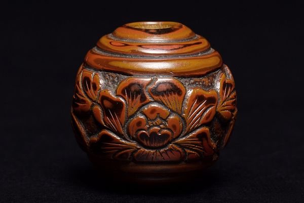 提物 印籠 根付 骨 煙管筒 煙草入 彫 - 薬入 竜K766◇時代