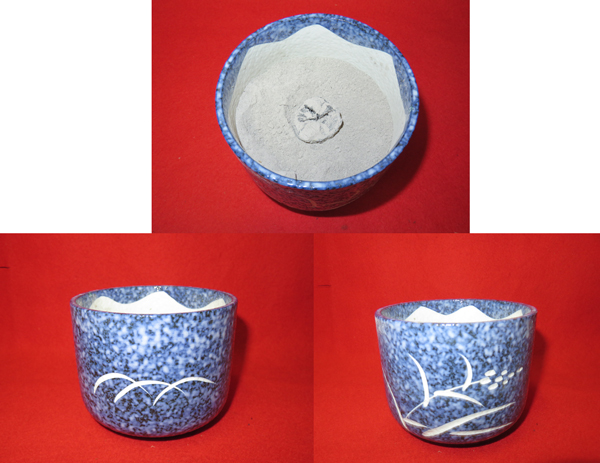 ◇[茶禅]茶道具 莨盆「木製黒真塗粒足櫛形煙草盆セット」火入 茶道具