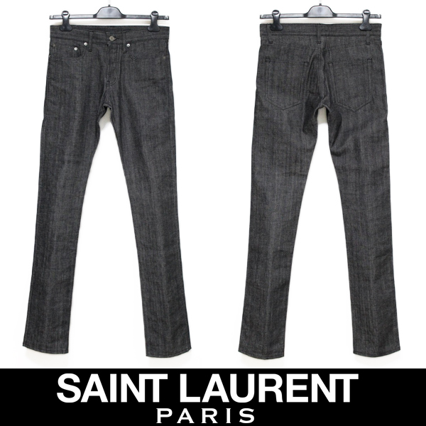 5サンローラン新品本物 1円ブラック セルビッチ(赤耳) デニム 29