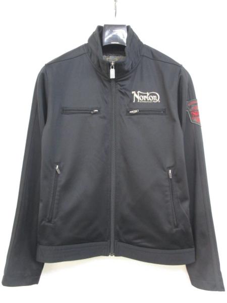 【Norton】 ノートン ジャージ素材 ライダースジャケット 黒 M