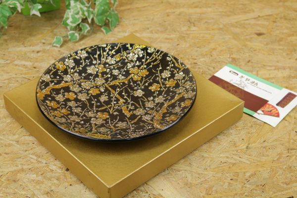 kano ぎやまん枝梅皿 未使用品