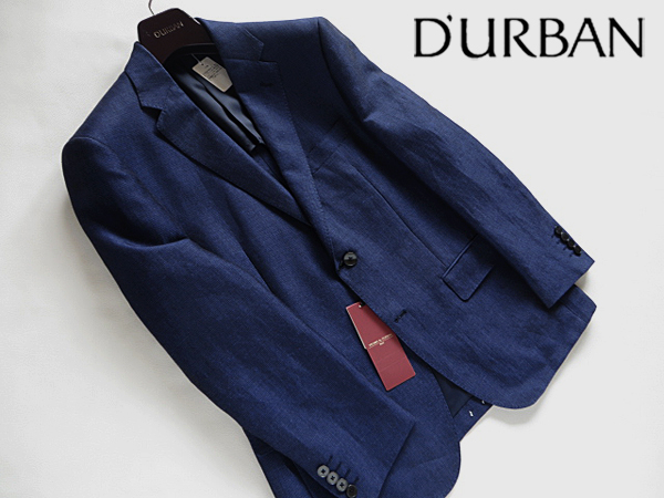 新品◆清涼★D'URBAN ダーバン 麻・レーヨンジャケット A6 濃紺