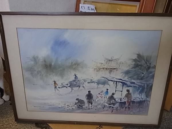 水彩 絵画 風景 自然 牛 暮らし 木額 PAUIKUO ,xvpbvx 【公式通販】