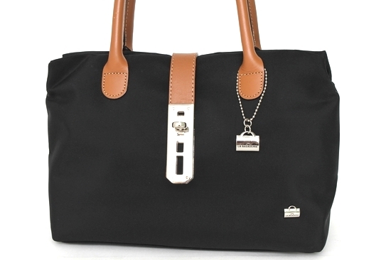 超美品 LA BAGAGERIE ラバガジェリー ナイロン ハンド バッグ 黒