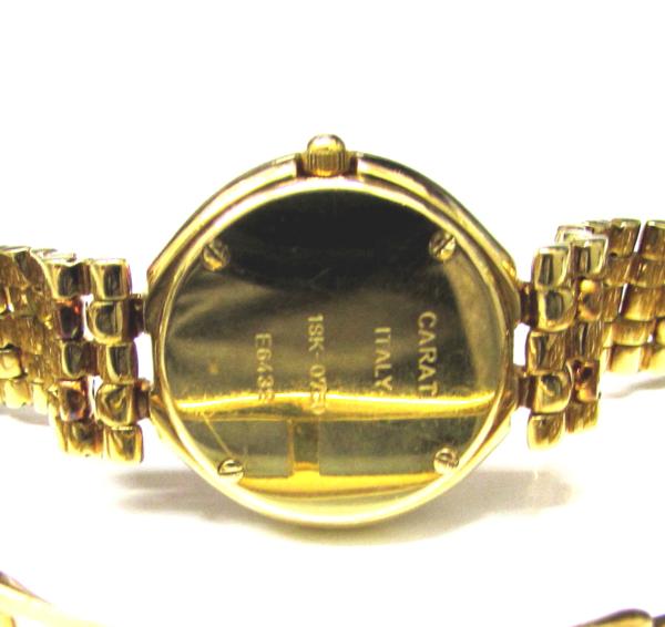 超美品 CARATI カラチ クウォーツ ダイヤ 18K 金無垢 腕時計 750