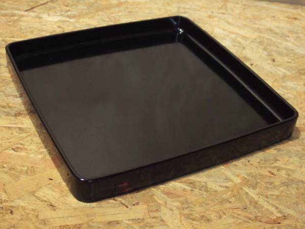 お 盆 漆 器 あけぼの 福 本呂色堅地 木箱入 五枚セット 古物 缶