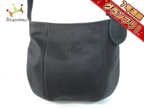 キタムラ ショルダーバッグ 美品 黒 レザー KITAMURA