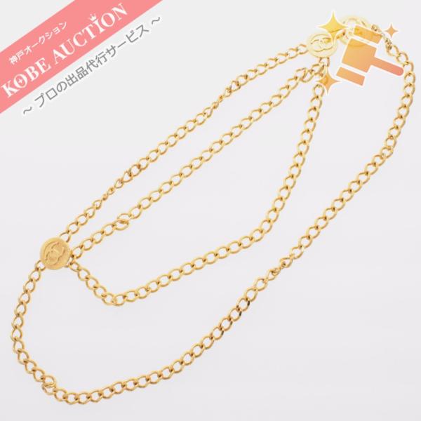 ☆ シャネル ベルト 3連 チェーン ゴールド ココマーク 綺麗 シャネル