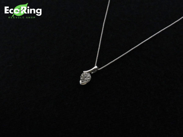 1円 美品 K18WG×ダイヤモンド デザイン ネックレス HG216