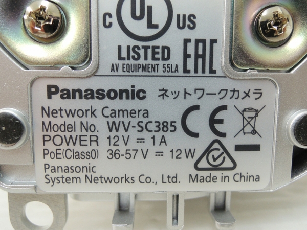 中古 Panasonic ネットワークカメラ i-PRO WV-SC385 O1979832