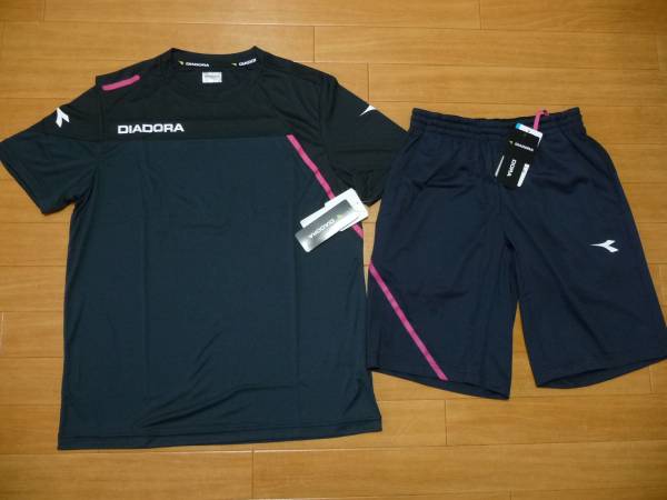 ４２%off-新品★DIADORA 半袖・半パンツセット★M/紺・黒 他　