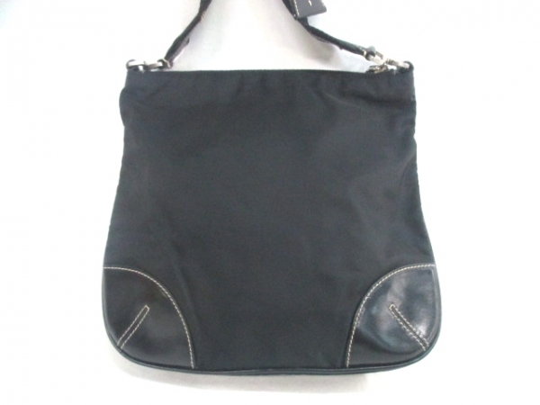 プラダ ショルダーバッグ BT0332 黒 ナイロン×レザー PRADA
