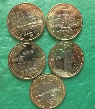 コイン　地方自治　５００円貨　山形など　５種　３