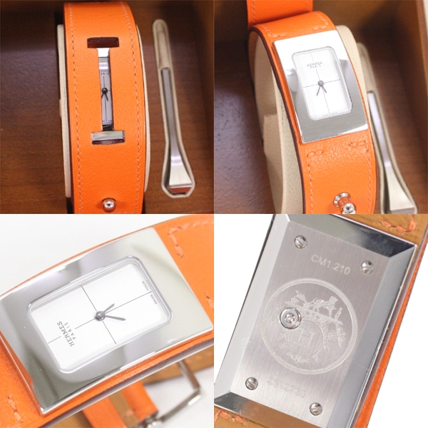 新品同様 HERMES エルメス 腕時計 シェルシュ ミディ オレンジ 税込