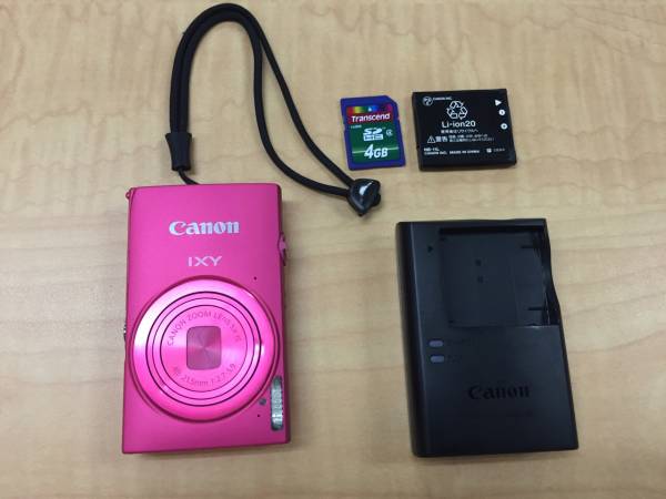 カメラ Canon IXY 160 レッド 4GBメモリー 純正充電器 純正バッテリー付