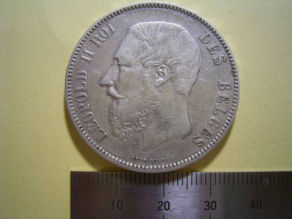 1873年 ベルギー 5フラン銀貨 | - ミスターコインズ Yahoo