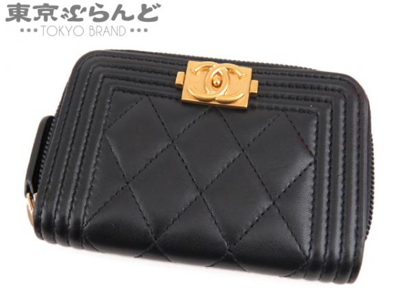 101170942☆シャネル ボーイシャネル コインケース 22番台 黒 CHANEL