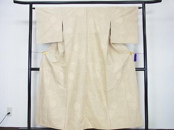 平和屋特選着物■本場真綿縢結城紬　８０亀甲　逸品f711