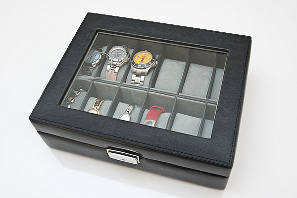新品★送料無料★ウォッチケース　12本用　ブラウン