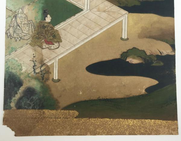 喜聞◆奈良絵 物語絵(8)メクリ1枚 古筆古文書 伊勢物語 源氏物語