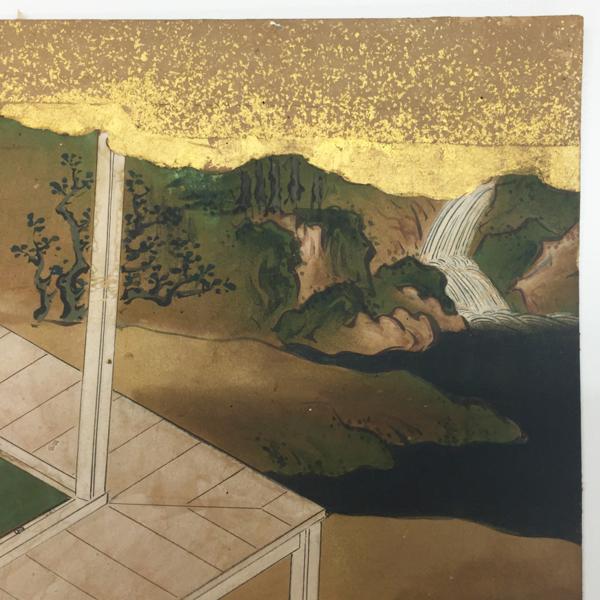 喜聞◆奈良絵 物語絵(8)メクリ1枚 古筆古文書 伊勢物語 源氏物語