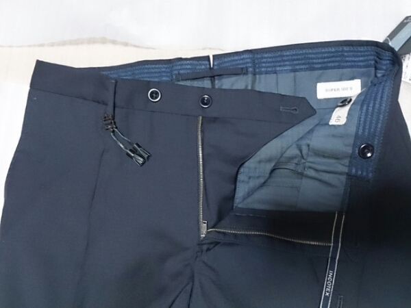 INCOTEX 1NT035 スーパー100's春夏ウール 46サイズ ネイビー INCOTEX