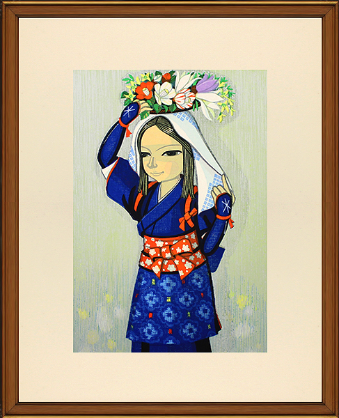 カレン・ホイプティング 限定 ジクレー版画 「新しい日」キリン